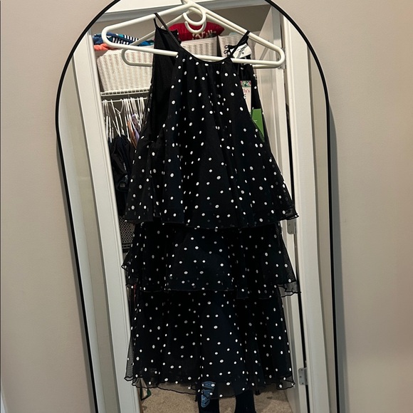 Black Polka Dot Mini Dress - Picture 2 of 9